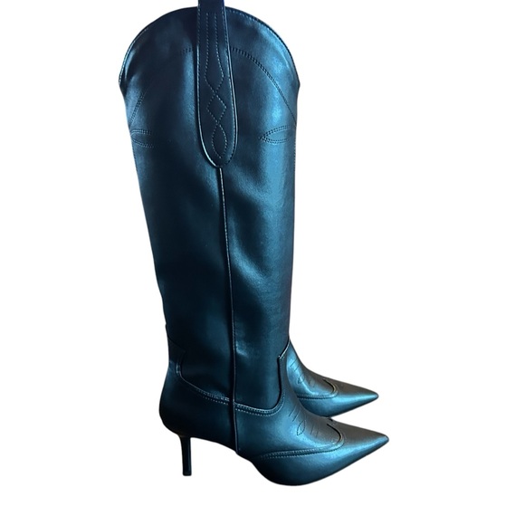 INC International Concepts Shoes - INC International Concepts Stiletto Heel Knee High Western Tall Boots NEW 9